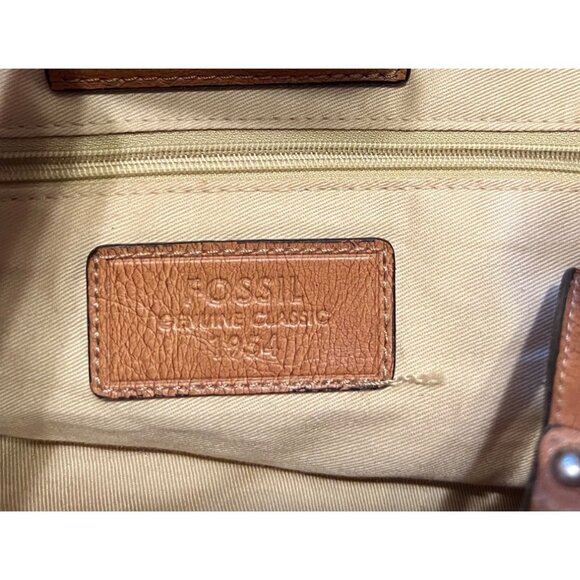 Fossil women's woven fabric handbag with circular handles, medium size, leather - Picture 6 of 11